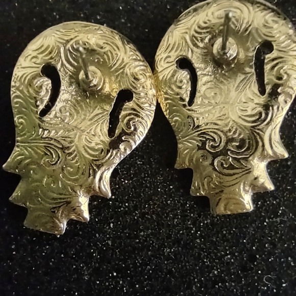 Art Deco Goldtone Fashion Earrings Crystal Baguettes - Picture 6 of 16